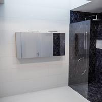 Spiegelkast Vico Cube | 150x70 cm | 3 Deuren | Zonder verlichting | Eiken