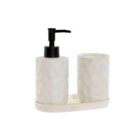 Badset Home ESPRIT Wit ABS Dolomite 17,5 x 9,5 x 18 cm 3 Onderdelen
