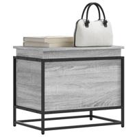 Opbergbox met deksel 60x40x51,5 cm bewerkt hout grijs sonoma