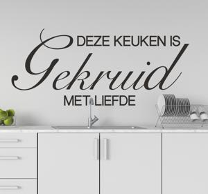 Muursticker keuken gekruid met liefde