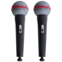 2x Zwarte nep microfoons popster 19 cm   -