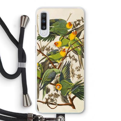 Carolinaparkiet: Samsung Galaxy A70 Transparant Hoesje met koord
