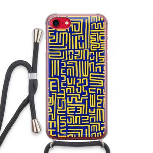 Majorelle Blue Print: iPhone SE 2020 Transparant Hoesje met koord
