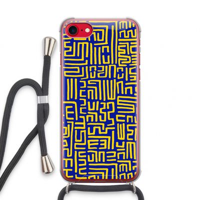 Majorelle Blue Print: iPhone SE 2020 Transparant Hoesje met koord