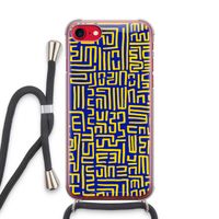 Majorelle Blue Print: iPhone SE 2020 Transparant Hoesje met koord