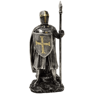 Beeld Ridder en Speer en Schild Handgeschilderd (20 cm)