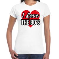 I love 80s verkleed t-shirt wit voor dames - 80s party verkleed outfit 2XL  -