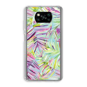 Tropical Palms Blue: Xiaomi Poco X3 NFC Transparant Hoesje