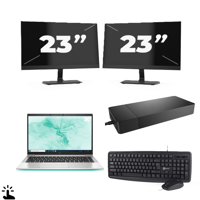 HP EliteBook 840 G8 - Intel Core i5-11e Generatie - 14 inch - Touch - 16GB RAM - 256GB SSD - Windows 11 Home + 2x 23 inch Monitor