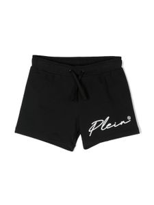 Philipp Plein Junior short en coton à logo - Noir