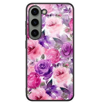 Samsung Galaxy S23 glazen hardcase - Rozen lila