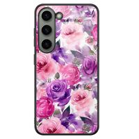Samsung Galaxy S23 glazen hardcase - Rozen lila Samsung Galaxy S23 glazen hardcase - Rozen lila