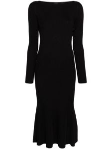 PINKO robe nervurée à ourlet plus long au dos - Noir