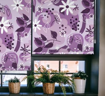 Rolgordijn bloemenprint Ander paars