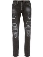 Philipp Plein jean skinny à effet usé - Noir