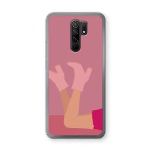 Pink boots: Xiaomi Redmi 9 Transparant Hoesje
