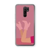Pink boots: Xiaomi Redmi 9 Transparant Hoesje