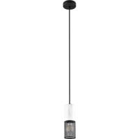LED Hanglamp - Hangverlichting - Trion Josh - E27 Fitting - 1-lichts - Rond - Zwart Wit - Metaal - thumbnail