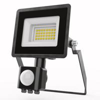Stratos - LED Breedstraler met bewegingssensor - 10 Watt 735 Lumen - 6500K Daglicht wit licht - IP65 Waterdicht - 15cm Kabel