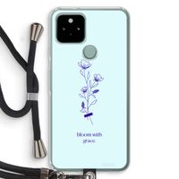 Bloom with grace: Pixel 5 Transparant Hoesje met koord