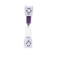 Zandloper/badkamer douche/spelletjes timer paars smiley 3 minuten   -