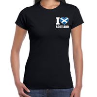 I love Scotland t-shirt Schotland zwart op borst voor dames - thumbnail