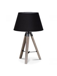 Light depot - tafellamp Dia bruin & lampenkap Largo - zwart - Outlet