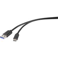 Renkforce USB-kabel USB 3.2 Gen1 (USB 3.0 / USB 3.1 Gen1) USB-A stekker, USB-C stekker 0.15 m Zwart RF-4536470 - thumbnail