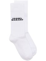 ISABEL MARANT chaussettes Dawi à logo intarsia - Blanc - thumbnail