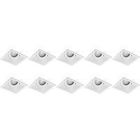 Spot Armatuur 10 Pack - Pragmi Zano Pro - GU10 Inbouwspot - Vierkant - Wit - Aluminium - Kantelbaar - 93mm