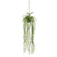 Groene Ficus Pumila kunstplant 60 cm in hangende pot - thumbnail