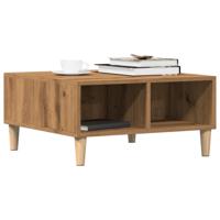 Salontafel 60x60x30 cm bewerkt hout artisanaal eiken