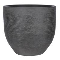 Mica Decorations Plantenpot - terracotta -zwart/grijs flakes - 35x32cm   - - thumbnail