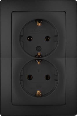 Enzo Kopp hk05 mat zwart inbouw stopcontact ra dubbel - 4621720