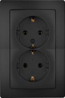 Enzo Kopp hk05 mat zwart inbouw stopcontact ra dubbel - 4621720