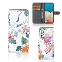 Samsung Galaxy A73 5G | Telefoonhoesje | Met pasjeshouder | Bird Flowers