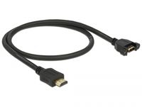 Delock 85463 HDMI-kabel HDMI Verlengkabel HDMI-A-stekker, HDMI-A-bus 0.50 m Zwart Vergulde steekcontacten - thumbnail