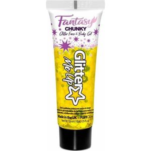 Paintglow Chunky Glittergel voor lichaam en gezicht - goudgeel - 12 ml