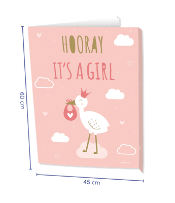 Raambord &apos;Hooray Baby Girl&apos; (60x45cm)