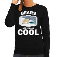 Sweater bears are serious cool zwart dames - ijsberen/ ijsbeer trui 2XL  - - thumbnail