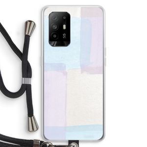 Square pastel: Oppo A95 5G Transparant Hoesje met koord