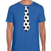 Blauw supporter t-shirt voetbal stropdas EK/ WK voor heren