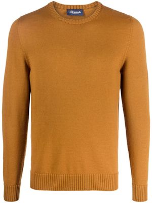 Drumohr pull en laine mérinos à col rond - Orange