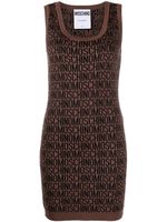 Moschino robe courte à logo intarsia - Marron