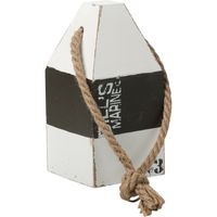 Deurstopper havenpaal maritiem van hout met scheepstouw 18 cm