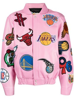 Jeff Hamilton veste bomber à détails de patchs - Rose