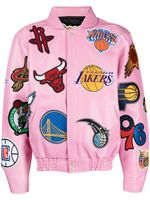 Jeff Hamilton veste bomber à détails de patchs - Rose