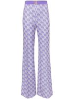 Elisabetta Franchi pantalon palazzo à motif monogrammé - Violet