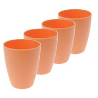 4x drinkbekers kunststof 340 ml oranje - thumbnail