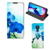Motorola Moto G9 Play Smart Cover Orchidee Blauw - Cadeau voor je Moeder - thumbnail